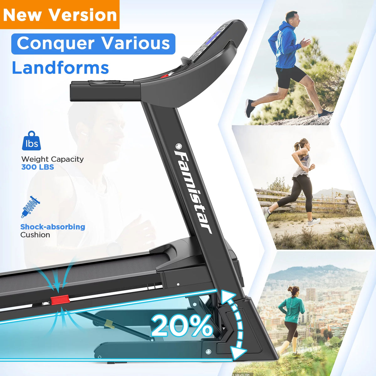4.0HP Folding Treadmill with Auto Incline J8440