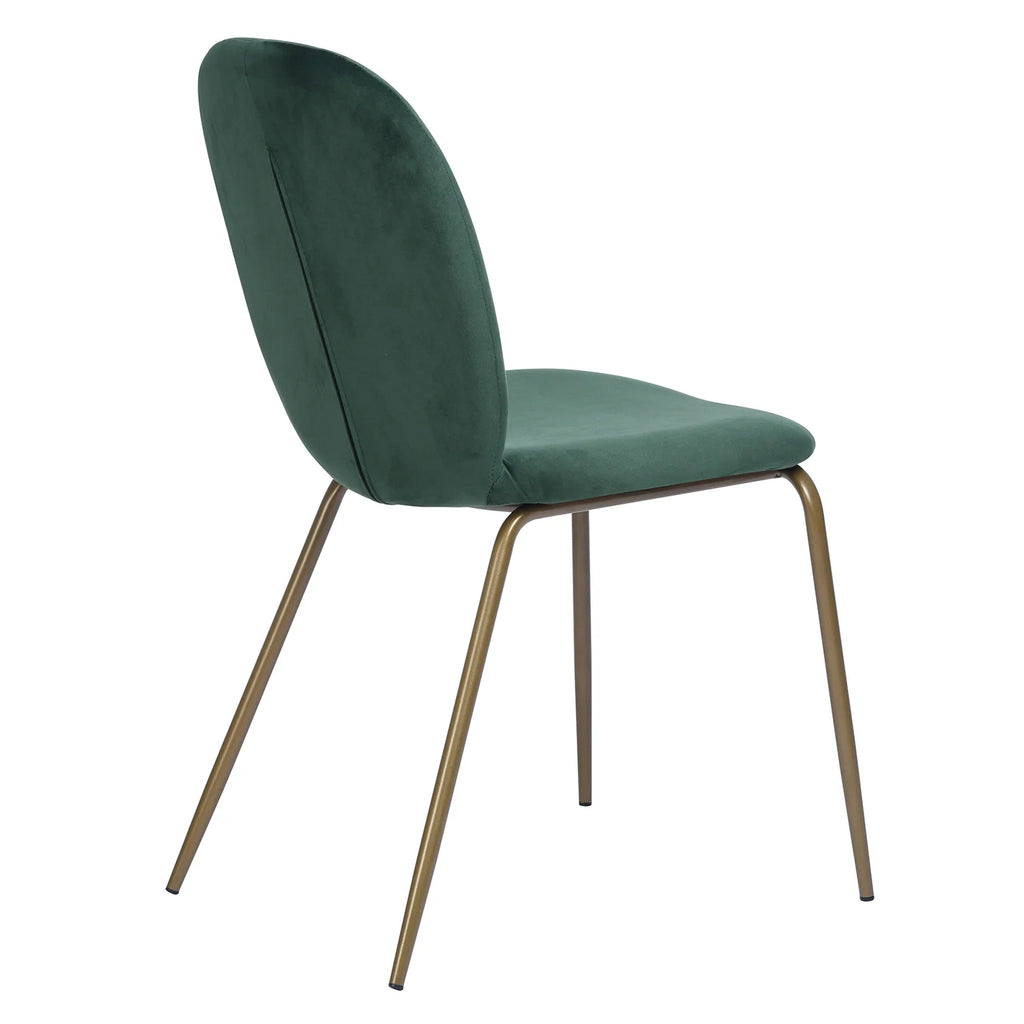 Green Velvet Upholstered Dining Chairs Set of 2 I303