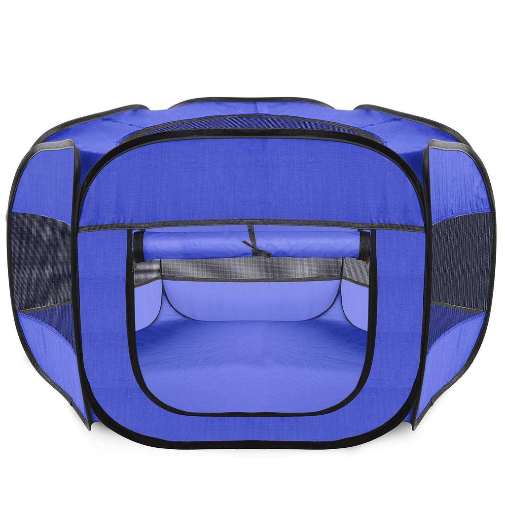 Portable Pet Playpen Dark Blue S6946