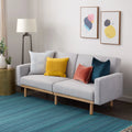 Light Gray Upholstered Wood Base Futon L87162