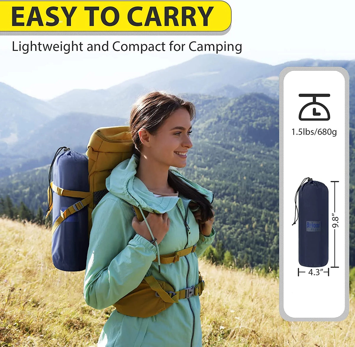 Navy Blue One Person Camping Mattress Z191609