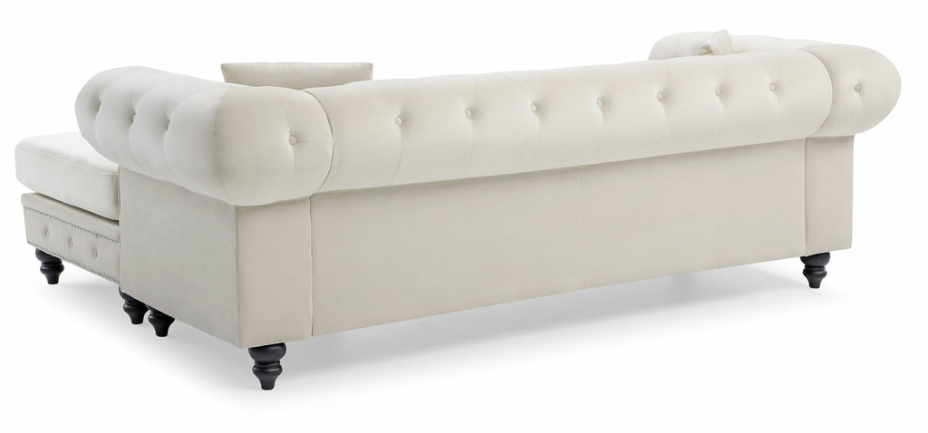 Ivory Sofa Chaise Y15155
