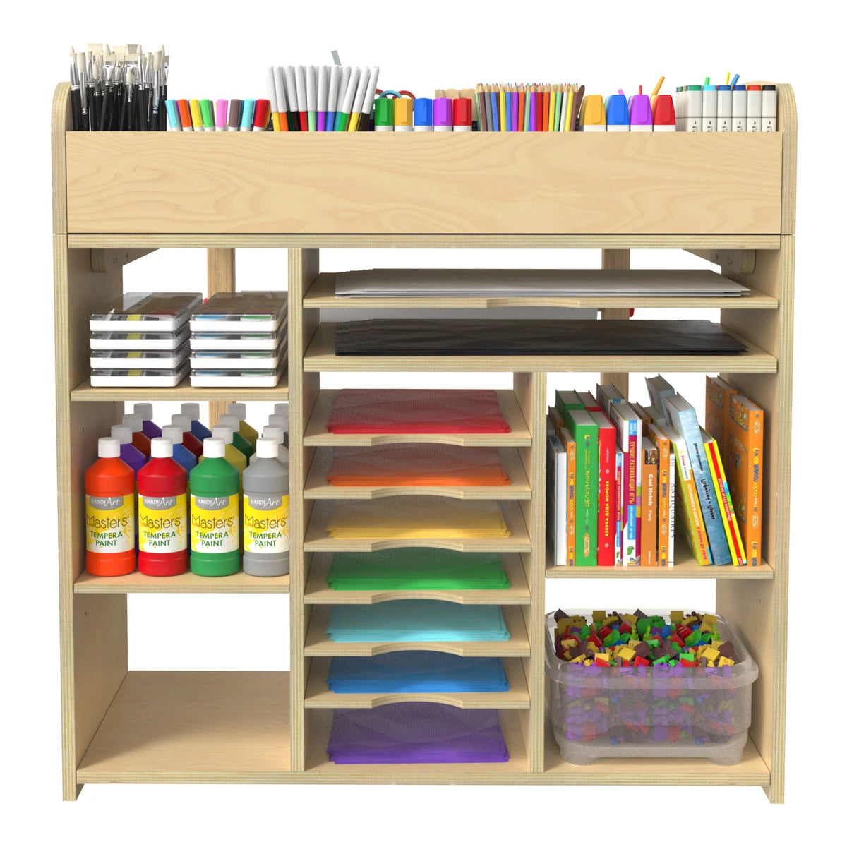 Kids Art Table and Chairs Set with Storage Q63672