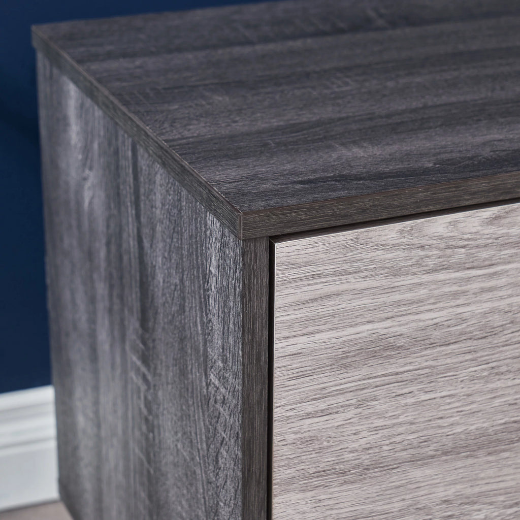 Grey Oak Two Toned Faux Wood TV Stand C352