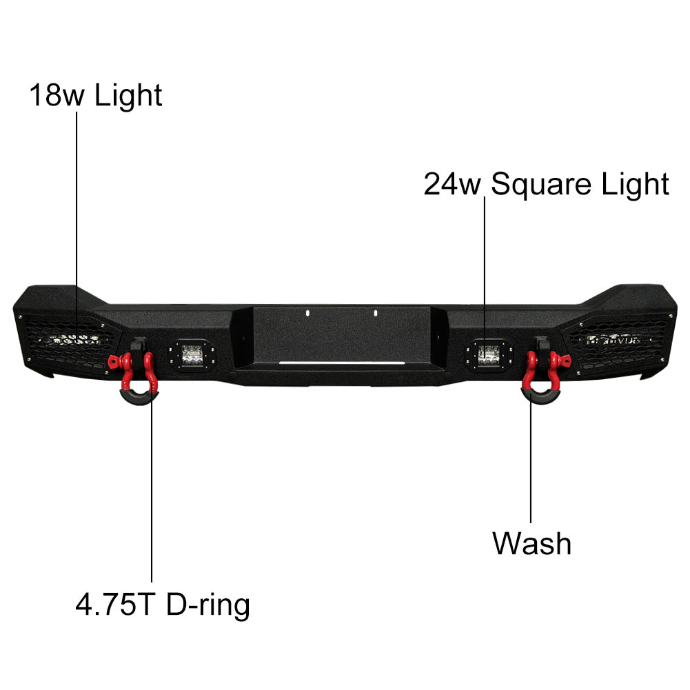 Front Rear Bumpers for 1998-2003 Dodge Durango with Winch Seat (Steel) U75950