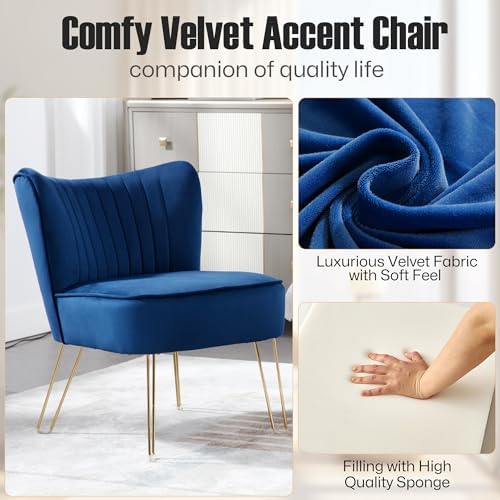Velvet Accent Chairs with Golden U-Shape Legs Q77683