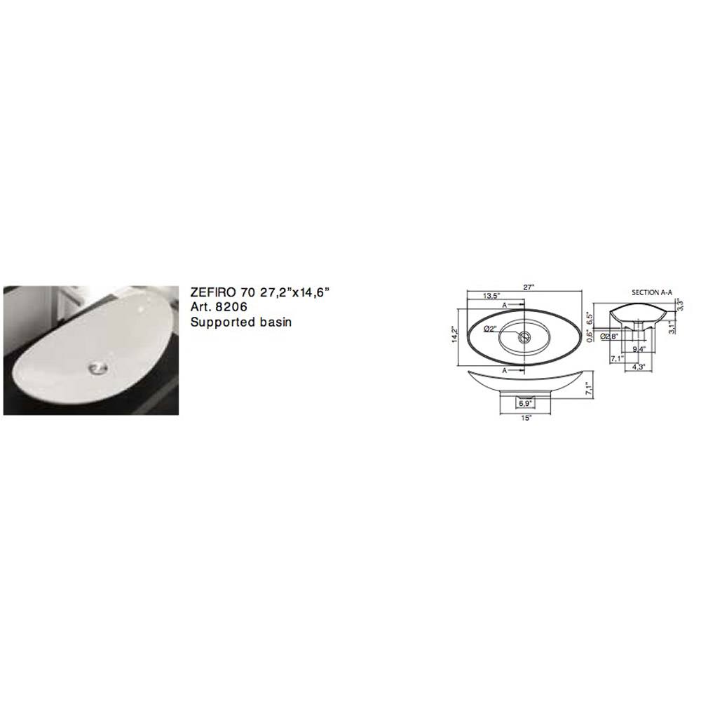 White Ceramic Vessel Bathroom Sink R137875