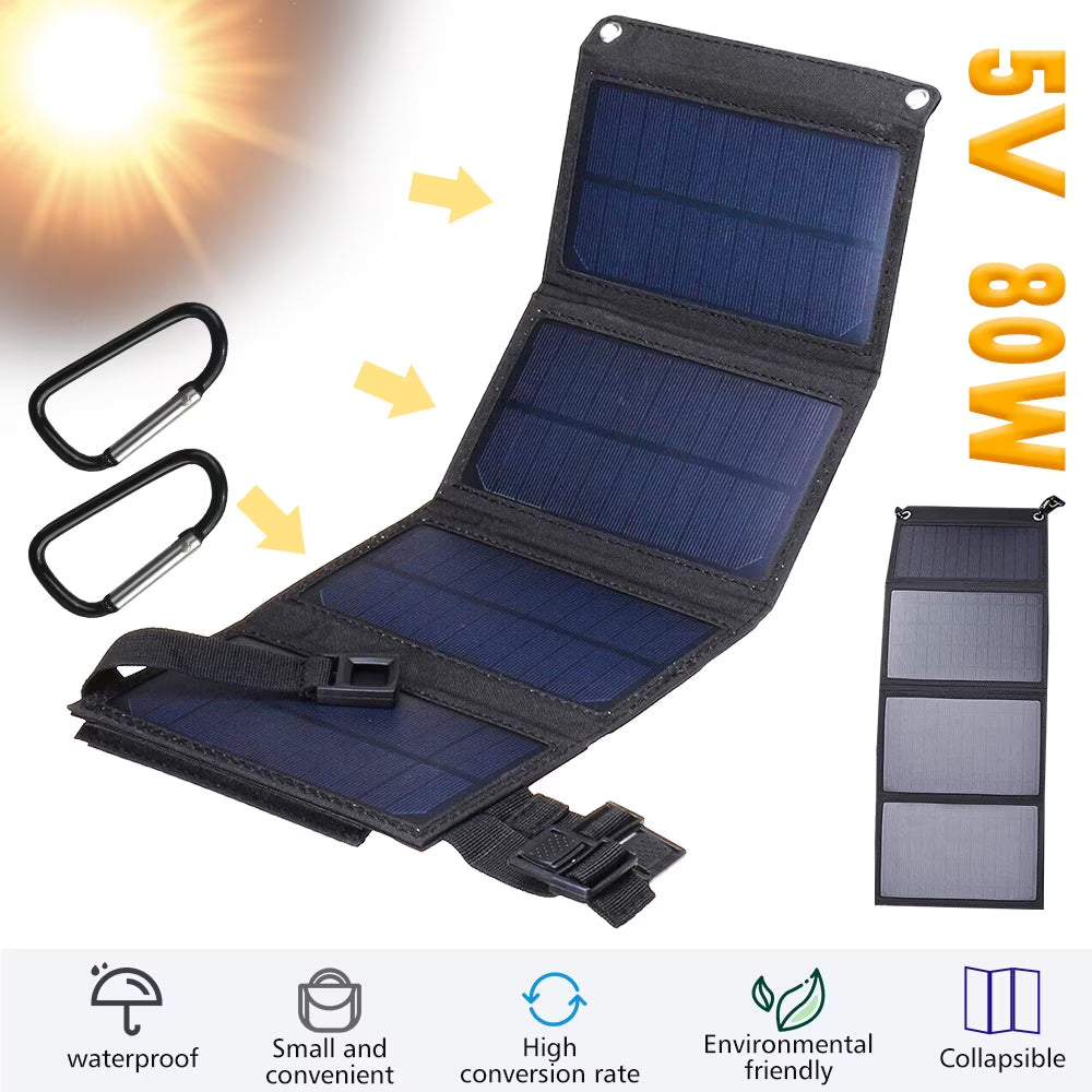 100W 10V Portable Folding Solar Panel Kit Y671