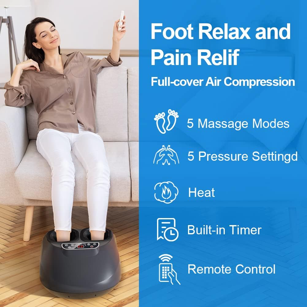 Foot Massager with Remote Control, Shiatsu with Heat, Air Compression P71207
