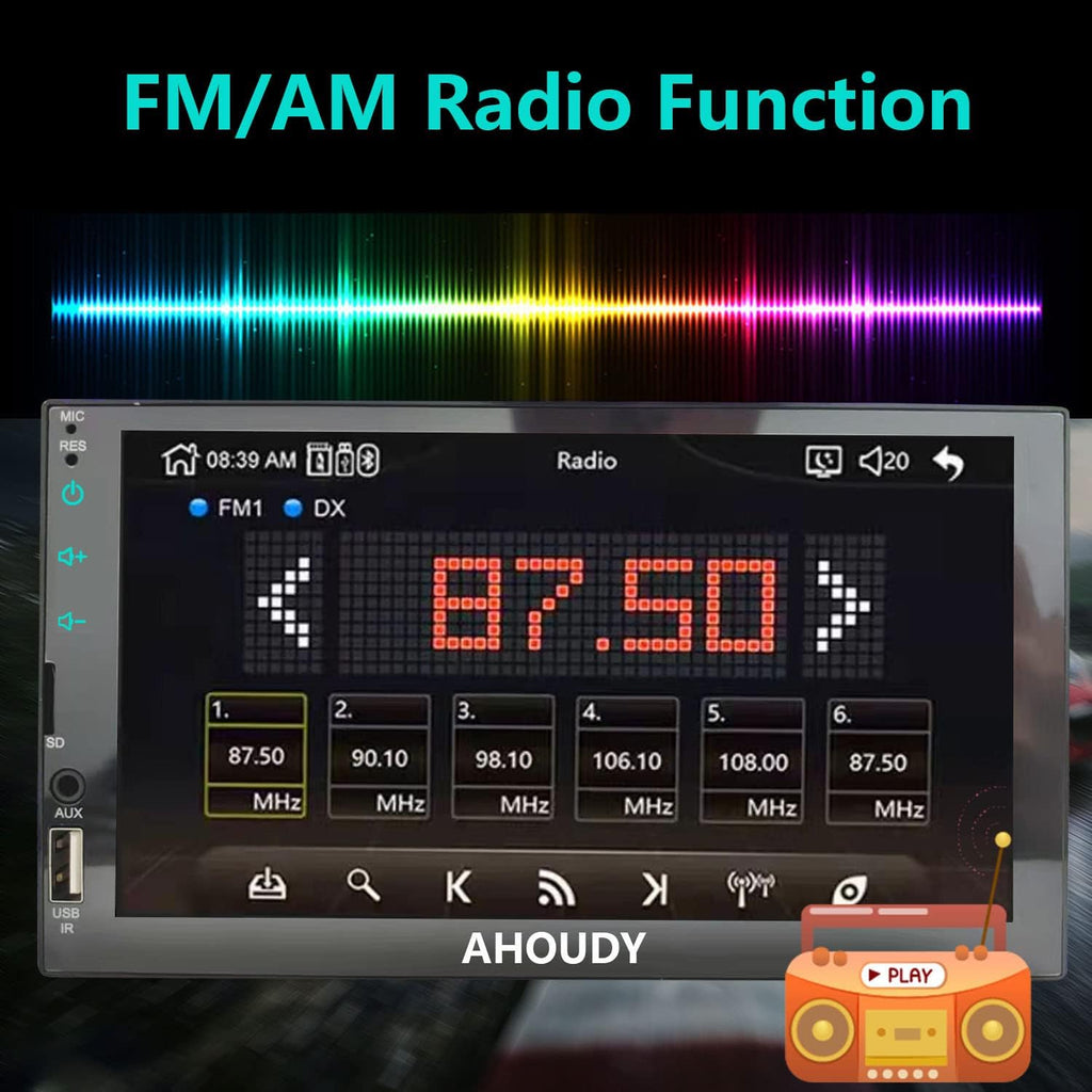 7 Inch Double Din Touchscreen Car Stereo with Bluetooth S574