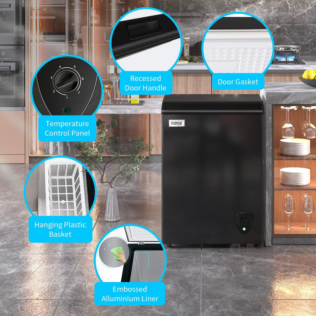 3.5 Cubic Chest Freezer with Removable Storage Basket V88721