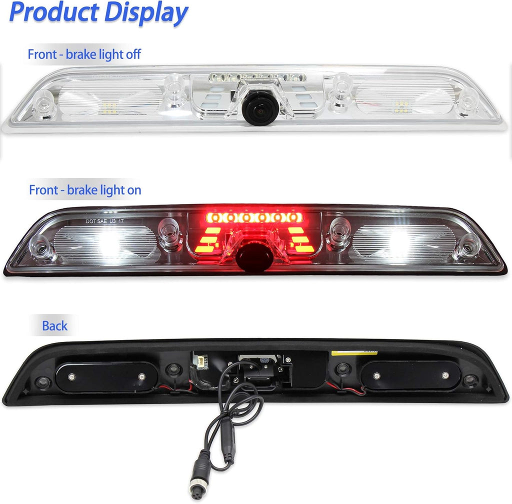 LED 3rd Brake Light Cargo Backup Camera Rear View Reverse Hitch Camera O376821