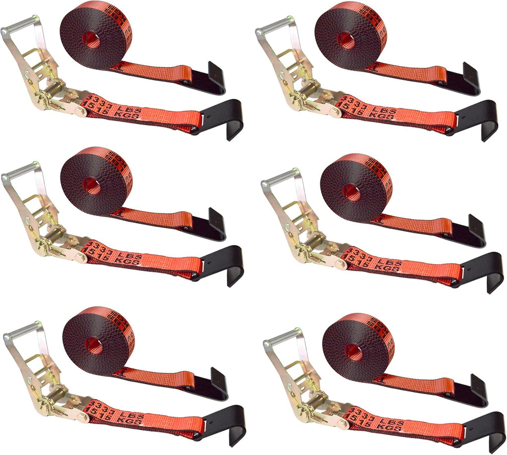 2” x 30’ Yellow Ratchet Straps (8 Pack) Y340016