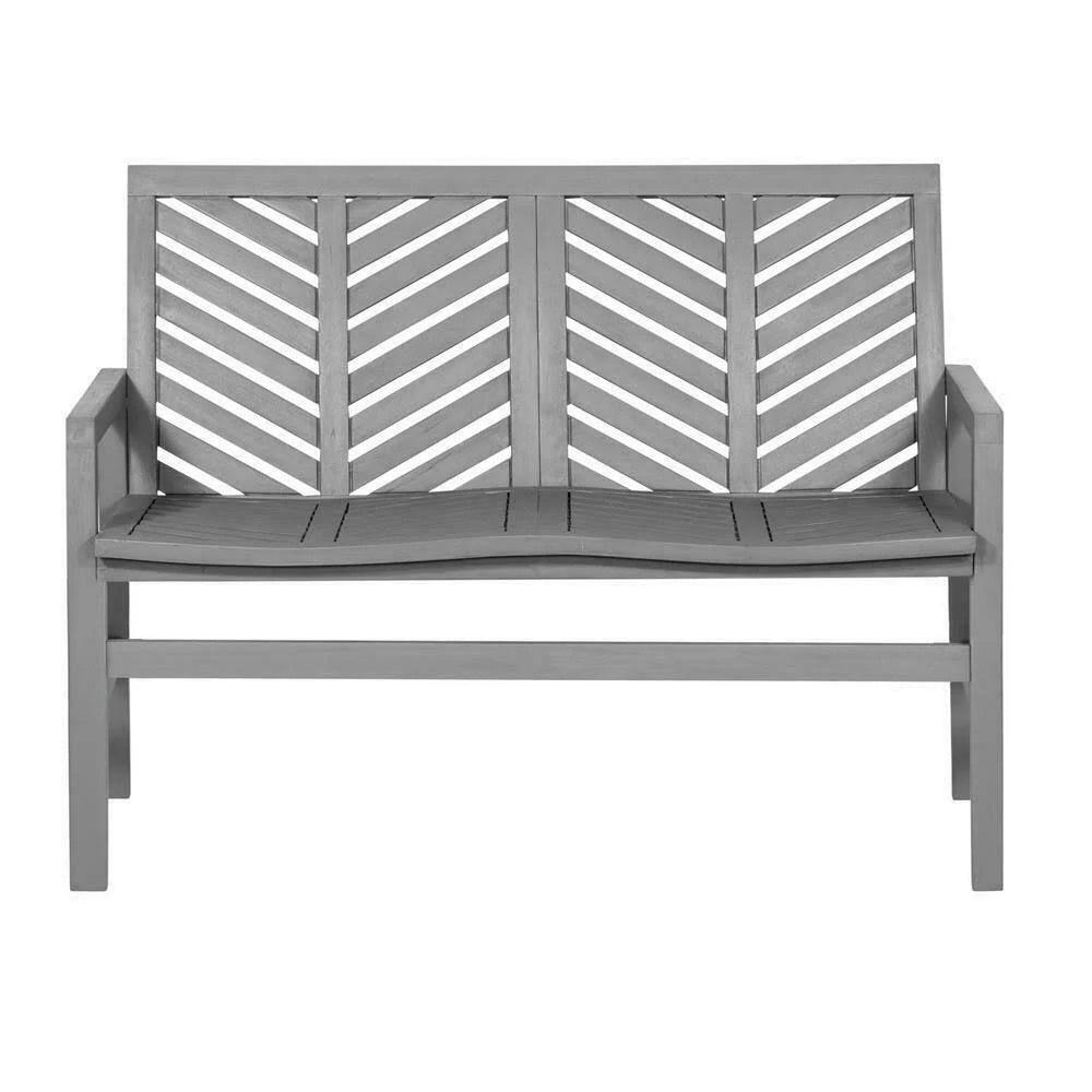 Grey Wash Acacia Wood Outdoor Loveseat F54182