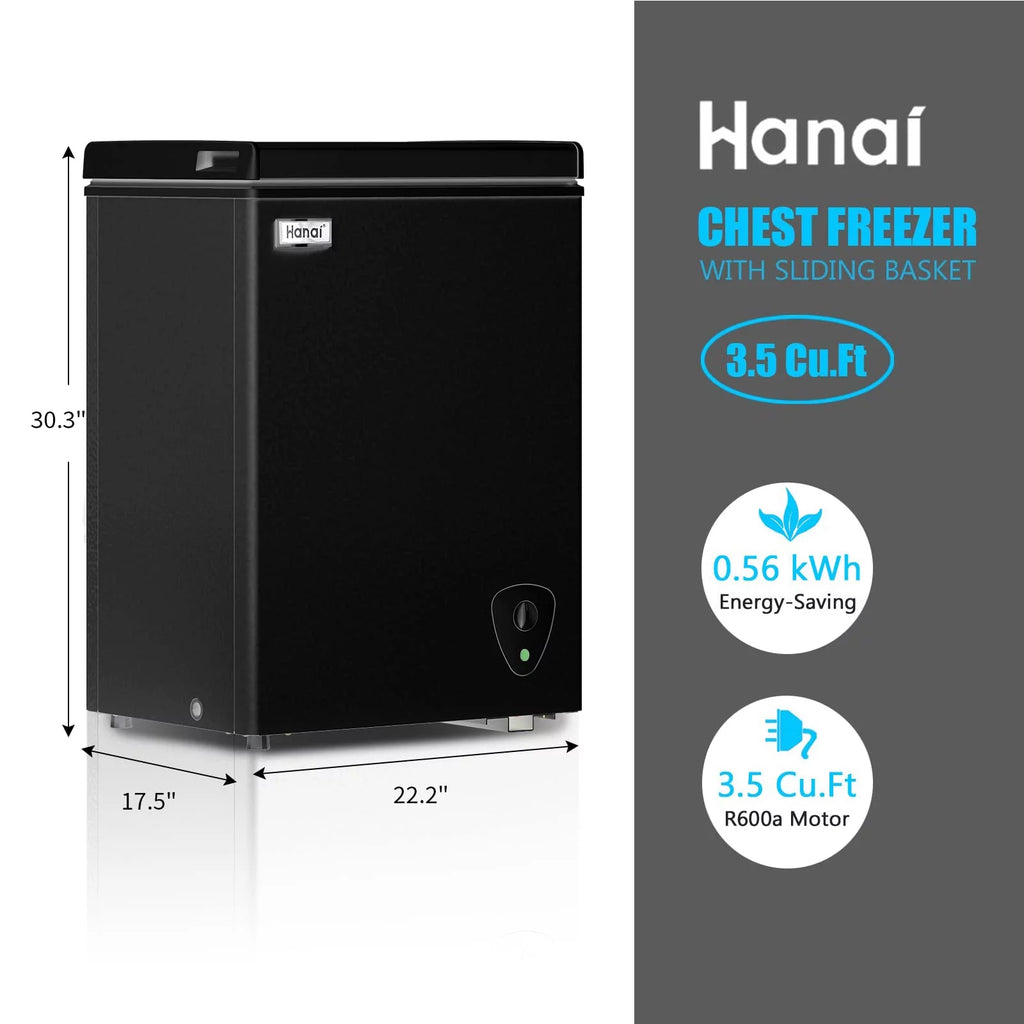 3.5 Cubic Chest Freezer with Removable Storage Basket V88721