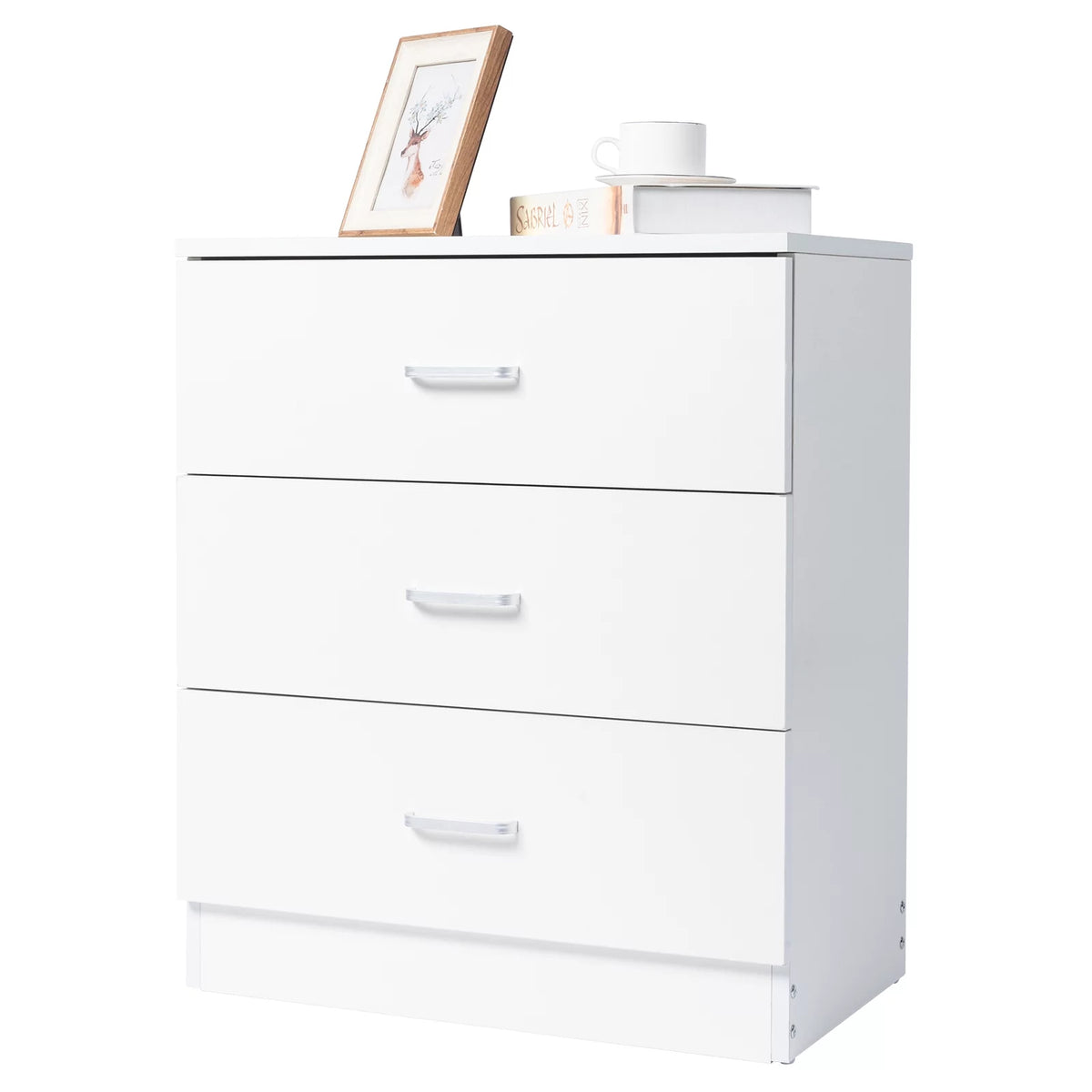 White 3-Drawer Wooden Dresser C89604
