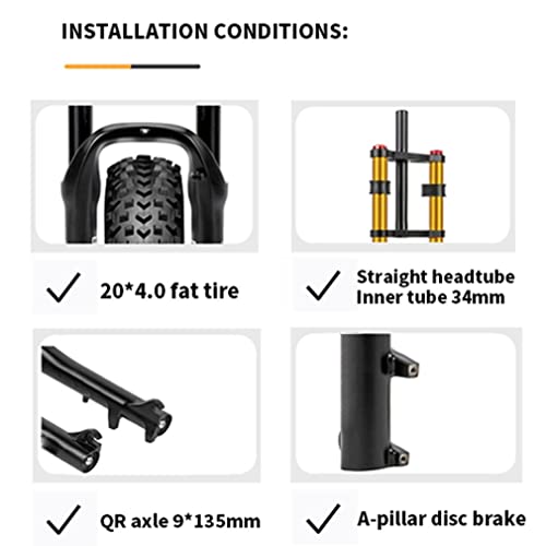 20 Inch 110mm Travel Air Suspension Fork for 4.0" Tire V6491