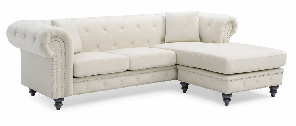 Ivory Sofa Chaise Y15155