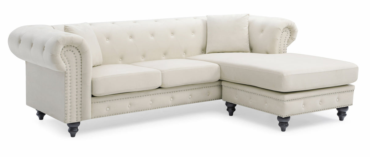 Ivory Sofa Chaise Y15155