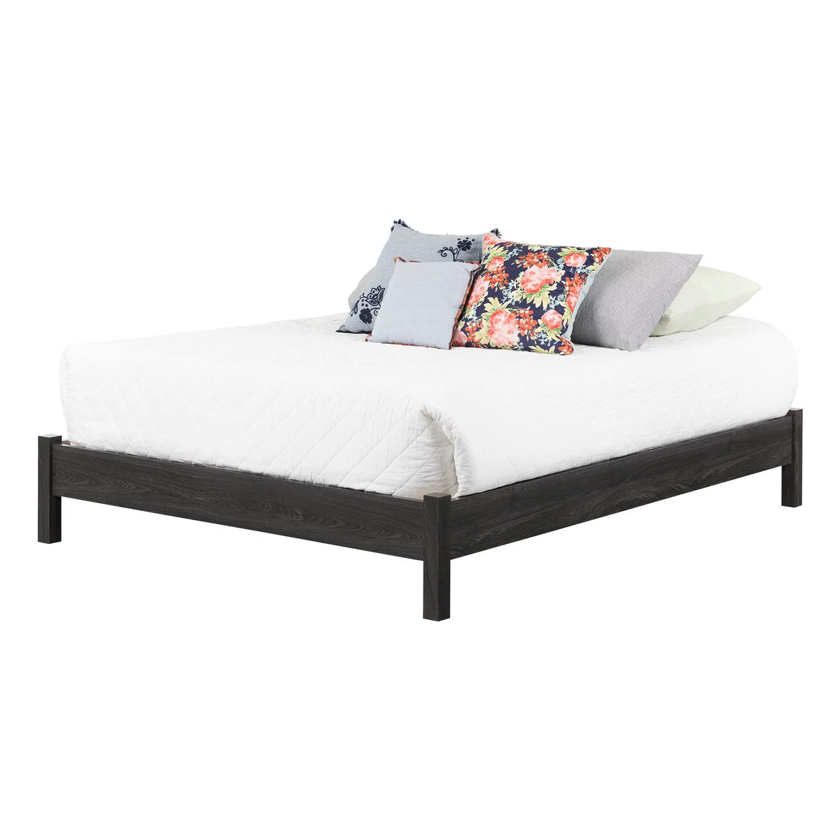 Gray Oak Queen Size Platform Bed A3394