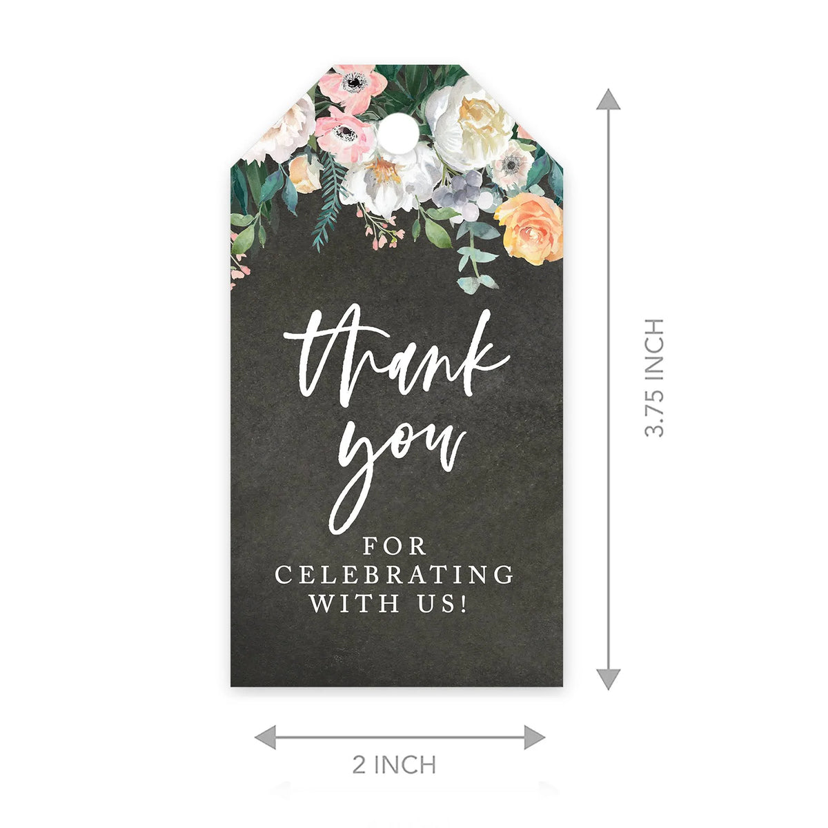 100-Pk Cardstock Gift Tags with Bakers V8628