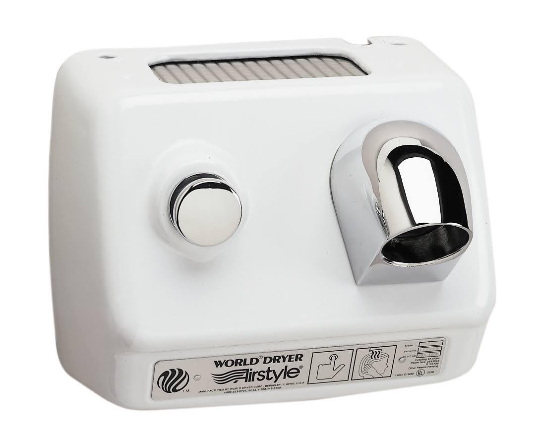 White Cast Iron Hand Dryer A8576