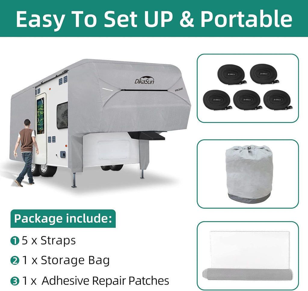 40'- 44'L 3 Layers Polypro Anti-UV Waterproof Breathable Ripstop Camper Cover F732