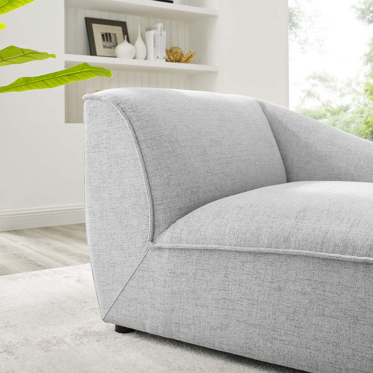 Light Gray Sectional Sofa Chair V9175