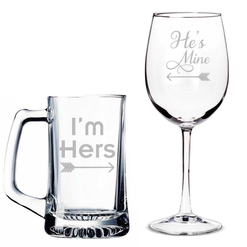 Beer Mug and Wine Glass Set U38621