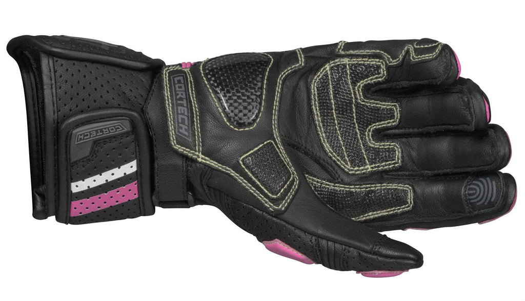 Pink Leather Motorcycle Gloves B6916
