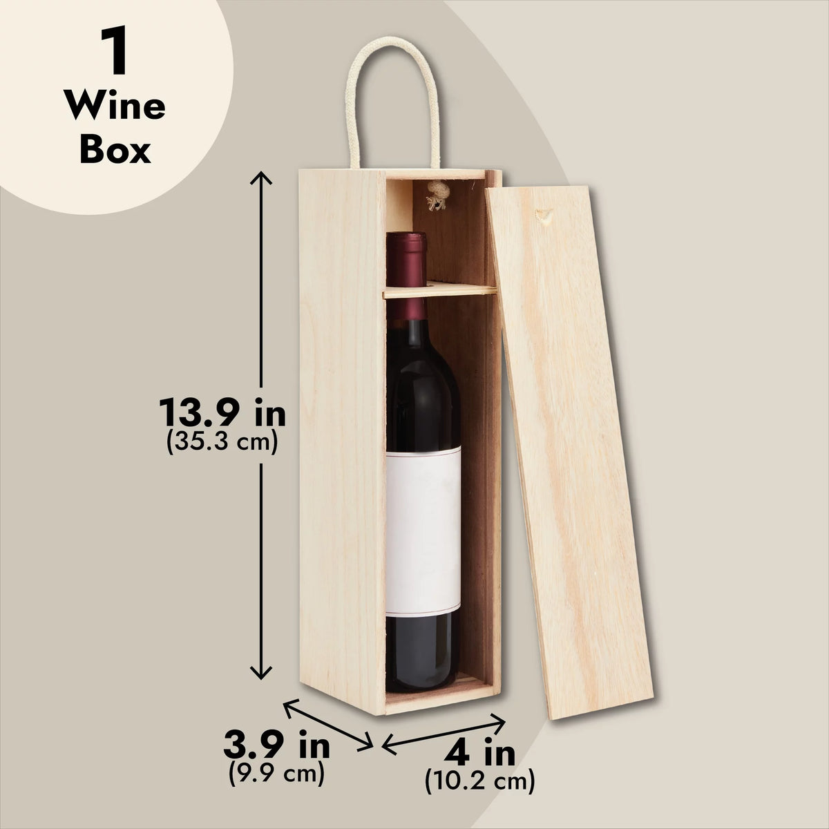 2 Pack Unfinished Wooden Wine Boxes with Handles S26724