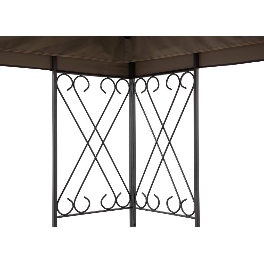 10 ft. x 12 ft. Steel Gazebo with 2-Tier Khaki Canopy C930