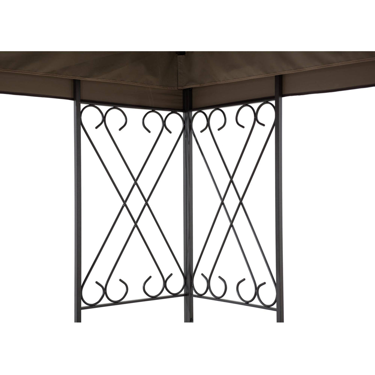 10 ft. x 12 ft. Steel Gazebo with 2-Tier Khaki Canopy C930