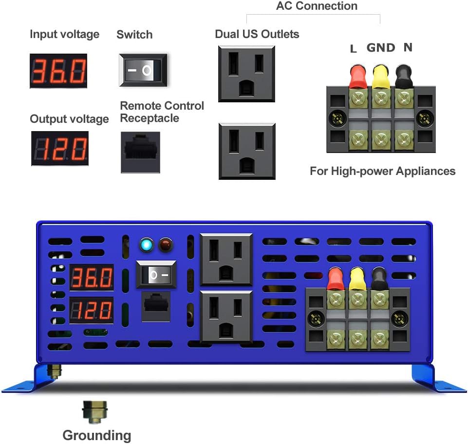 36 Volt 3500W Pure Sine Wave Inverter Q19229