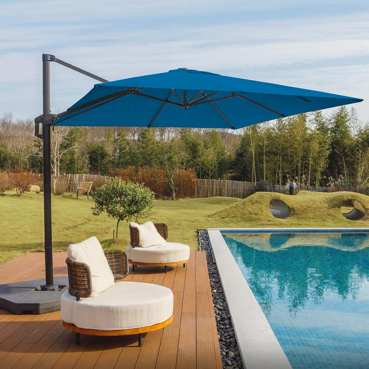 10x10 FT Square Double Top Cantilever Patio Umbrella Z680783