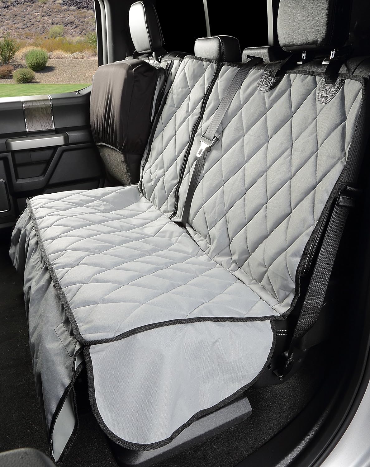 Black Waterproof Truck Rear Bench Seat Cover with Hammock N925