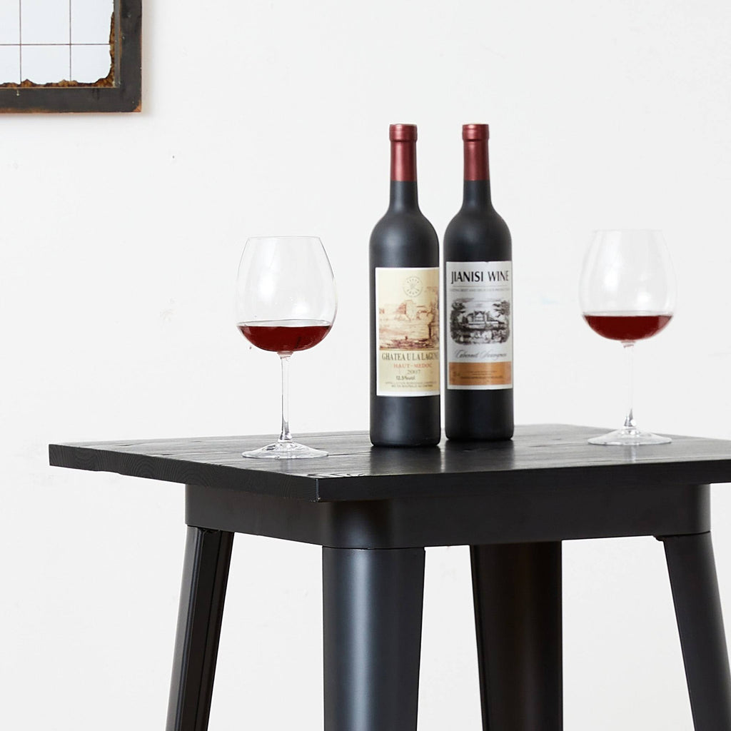 Farmhouse Metal Bar Table with Wood Top Y8960