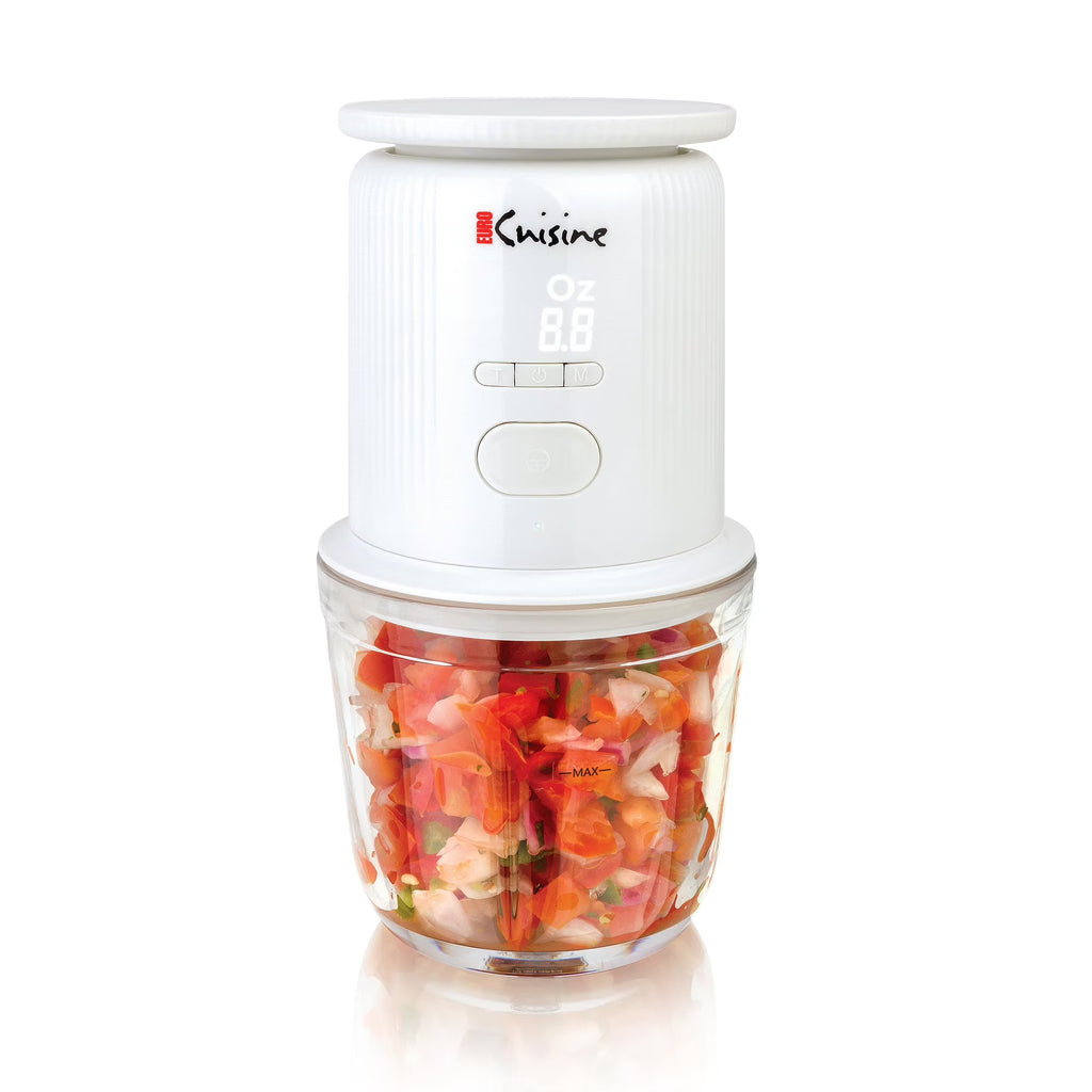 Cordless Rechargeable Chopper With Scale And Two Glass Bowls And 2 Blades H850088