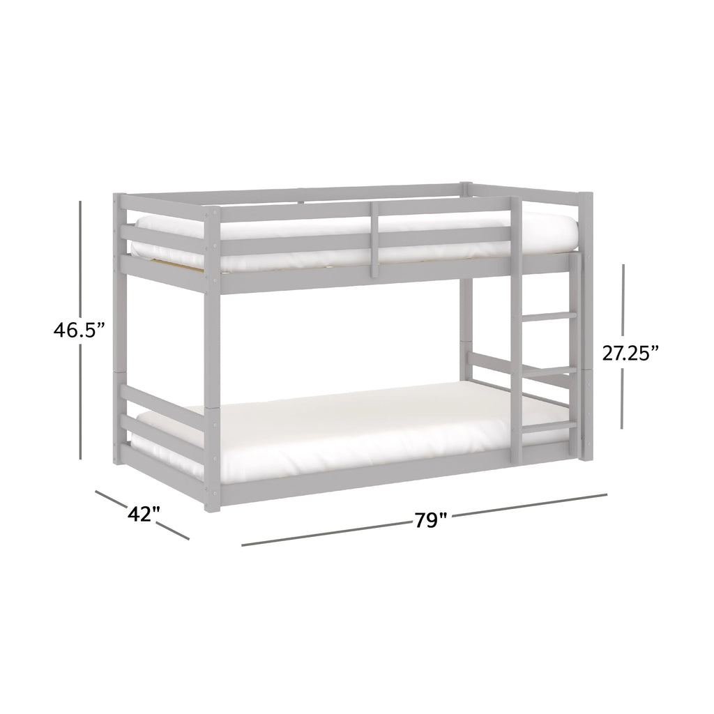 Black Wood Twin Over Twin Convertible Bunk Bed E963
