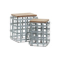 Gray Metal Farmhouse Accent Table Set of 2 E908