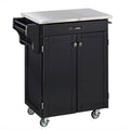 Black Stainless Steel Top Kitchen Cart A148829