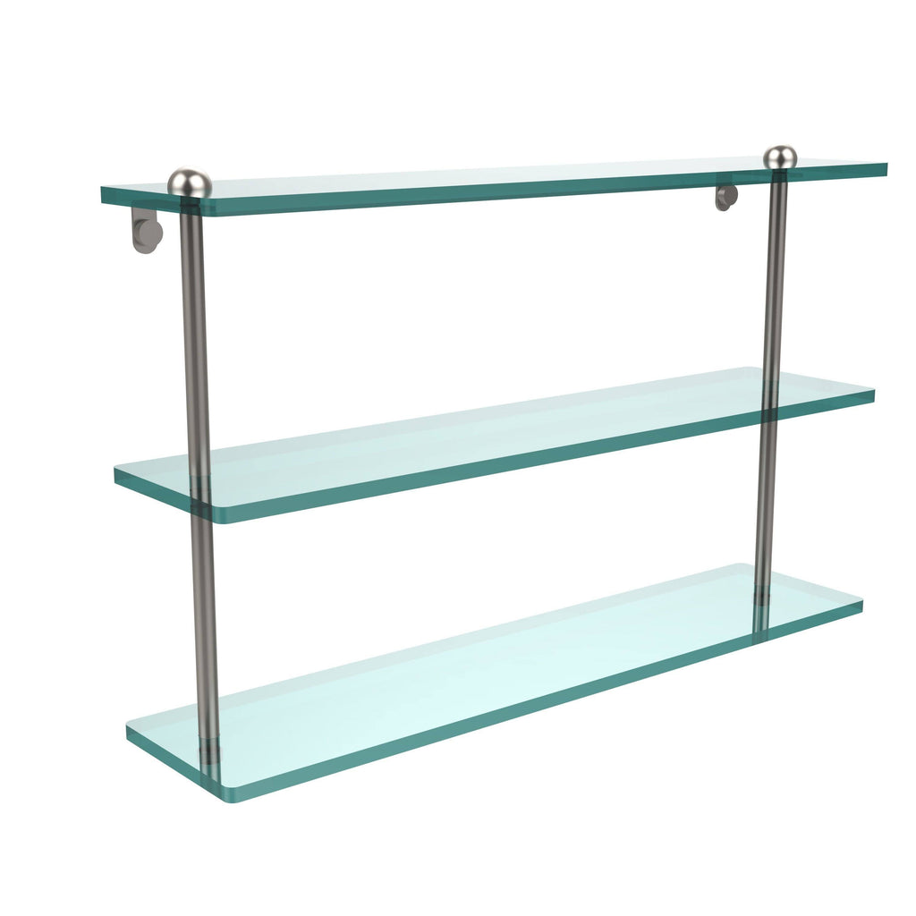 Triple Tiered Glass Shelf Satin Chrome A9934