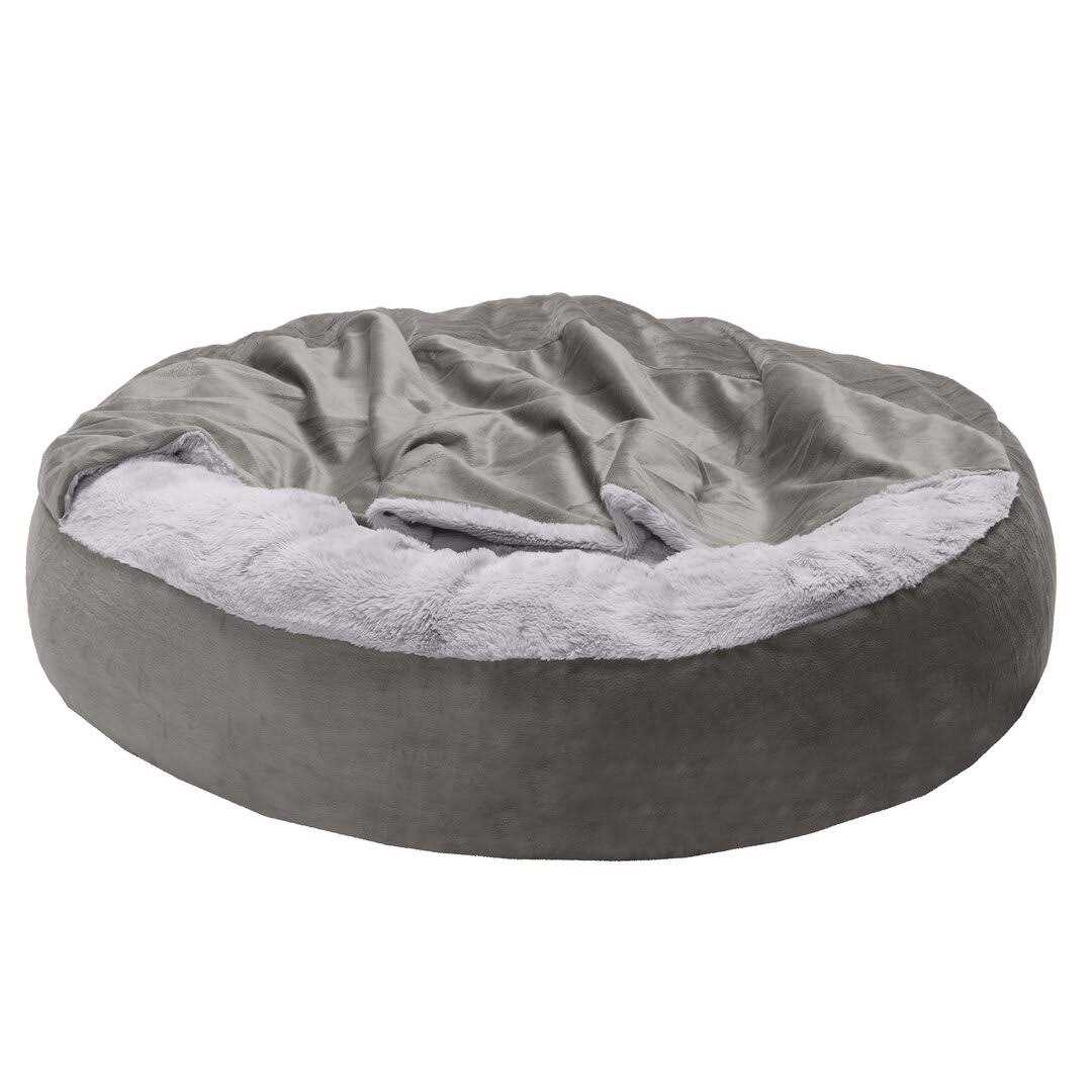 Velvet Faux Fur Hooded Donut Bed C723756