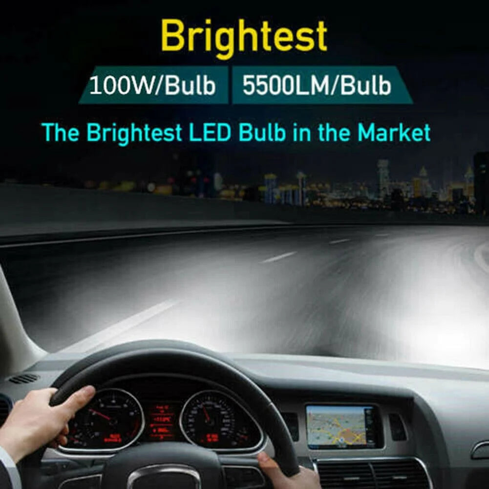 White LED Headlight Bulbs Combo H9 H11 H4451