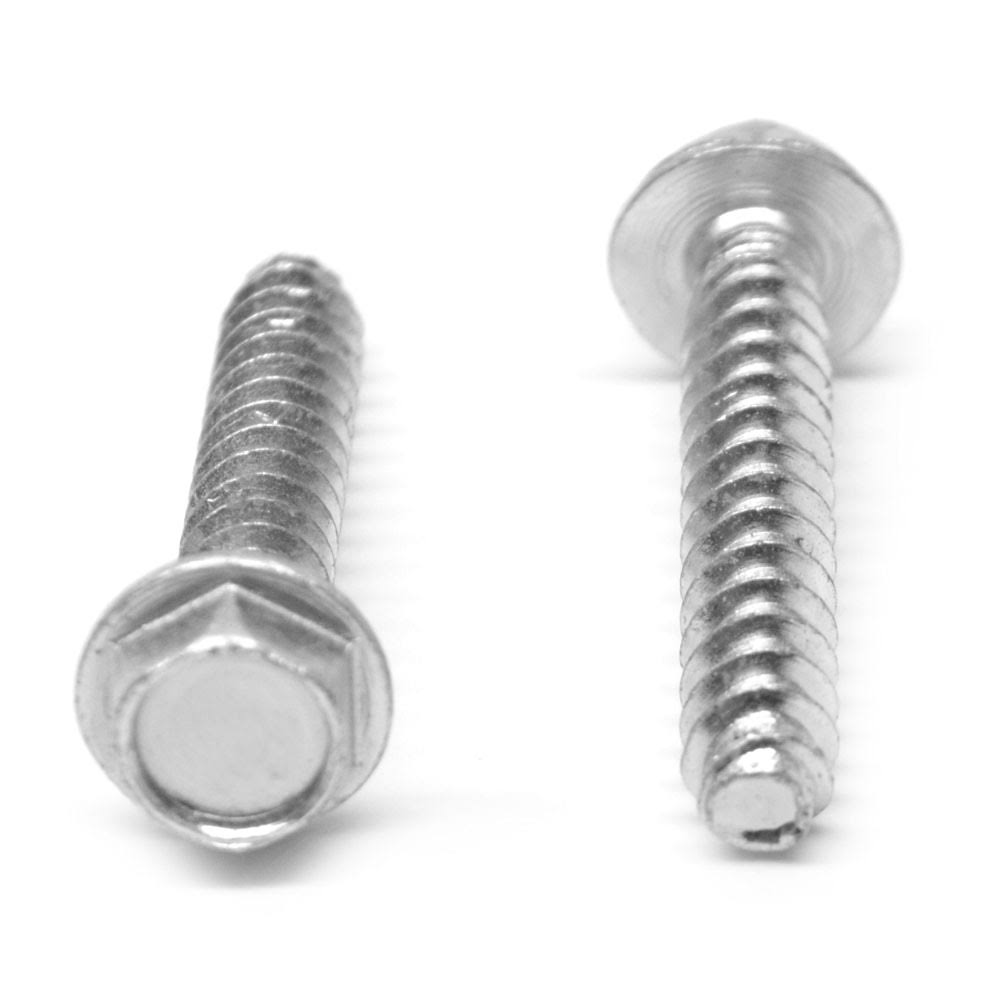1/4 Thread Rolling Screw Hex Washer Head Zinc Plated P6108