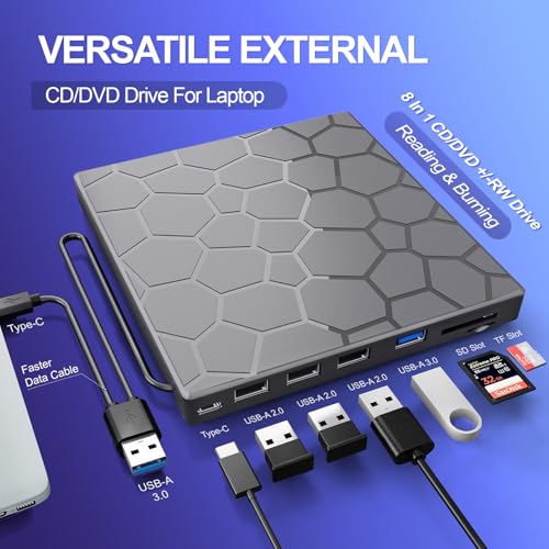 8 in 1 USB 3.0 Portable External CD/DVD Drive U992