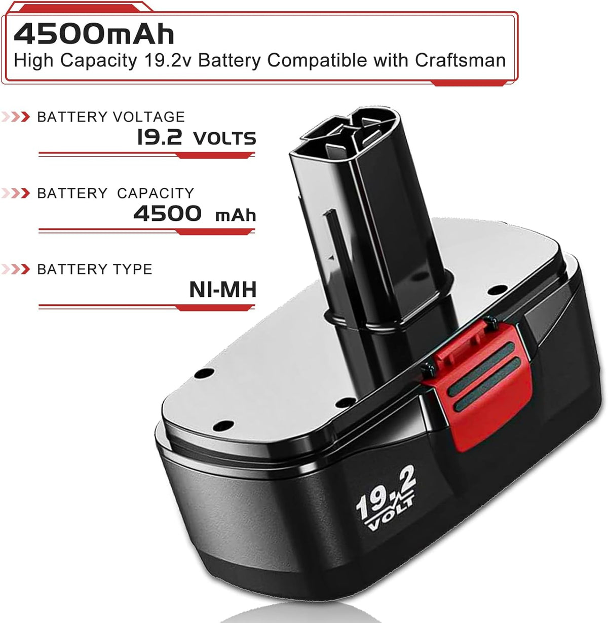 2 Pack 4500mAh C3 Replacement Battery Ni-MH Compatible with Cordless Power Tools O2778