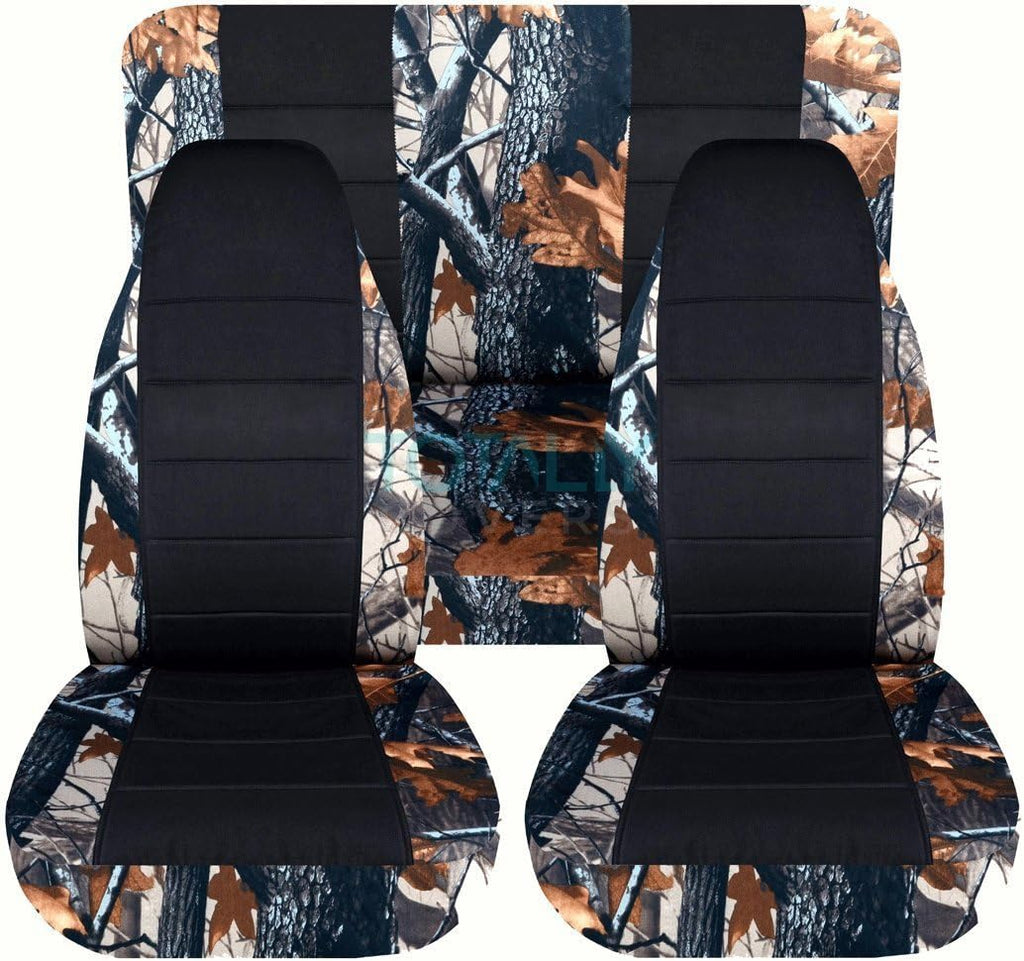Camo & Black Seat Covers Full Set Front Rear 2-Door Z33889