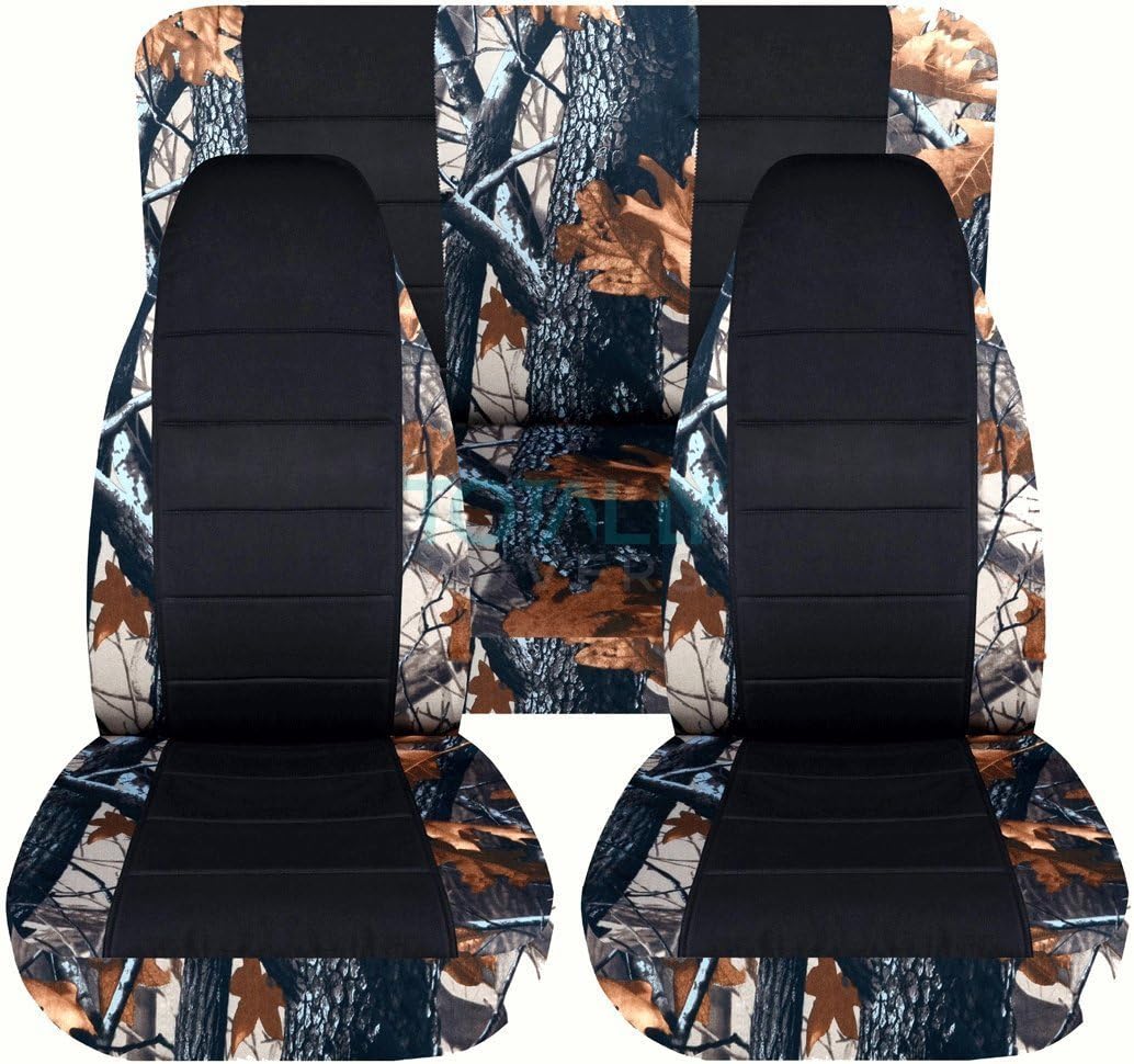 Camo & Black Seat Covers Full Set Front Rear 2-Door Z33889