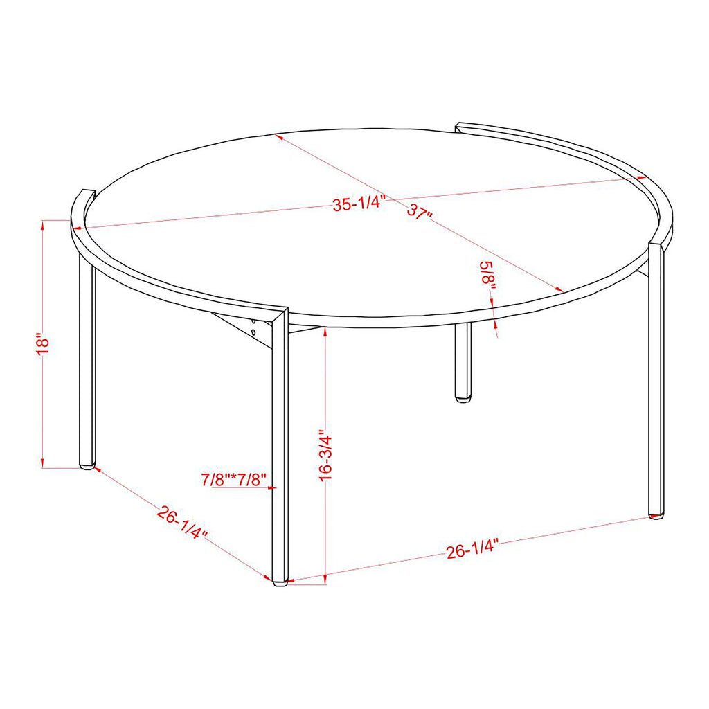 Light Grey 37-inch Steel Round Coffee Table C7838